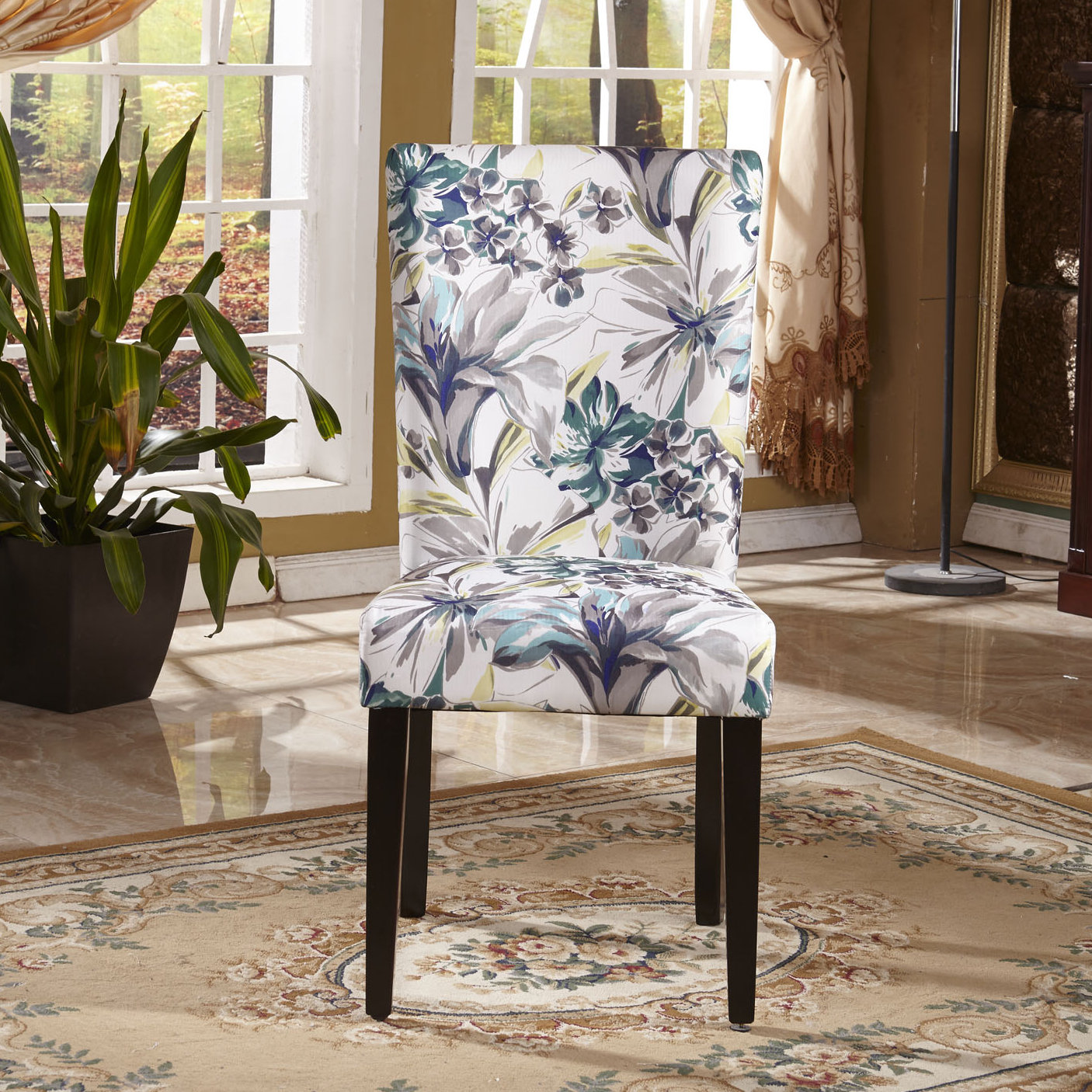 Bellasario Collection Elegant Floral Parsons Chair & Reviews Wayfair